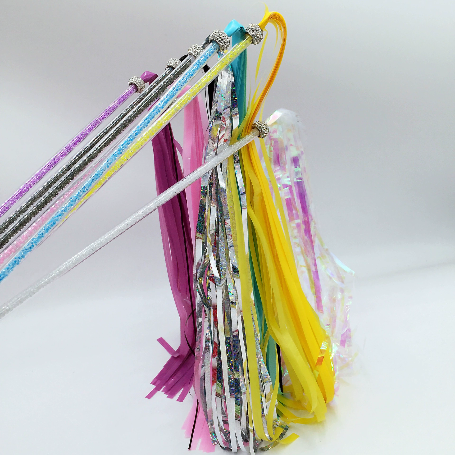 Aifangti забавная кошачья палочка эластичная забавная кошачья палка длинный стержень лента горный хрусталь красочная забавная кошачья палка игрушка для кошек 8972