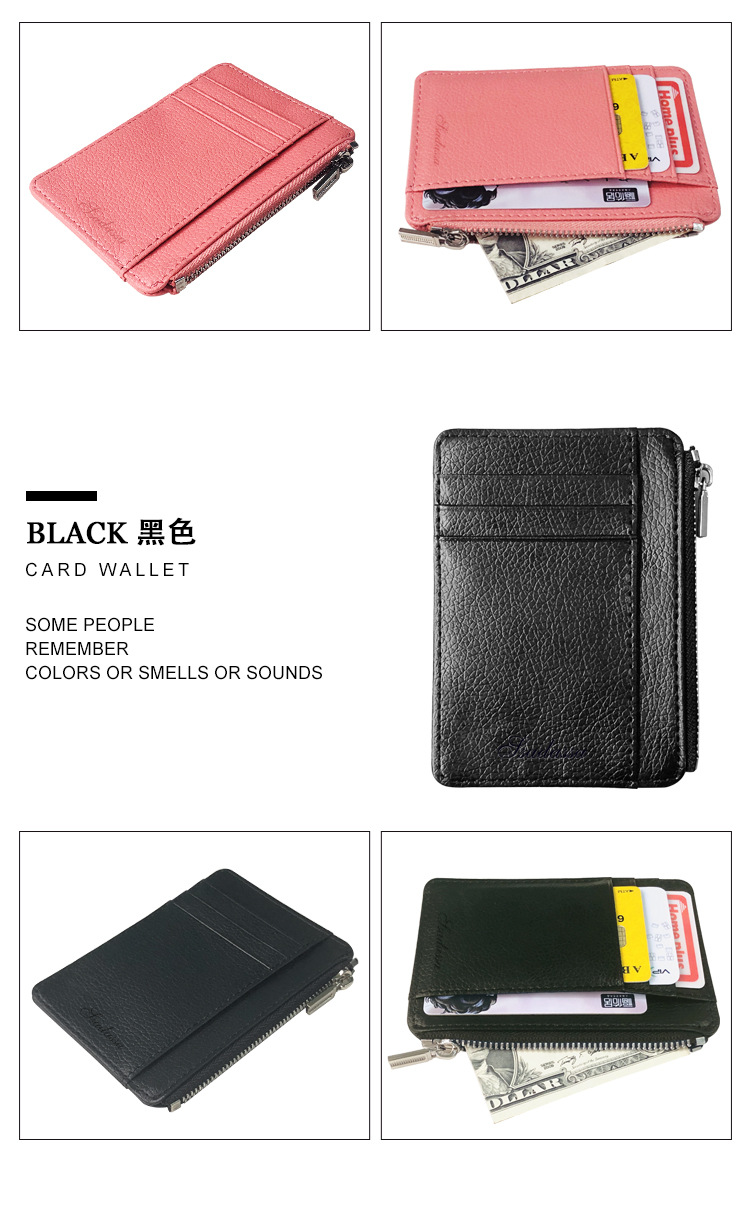 New Korean Fashion Creative Zipper Coin Purse Card Package Card Sets Contrast Color Wallet Litchi Pattern Wallet Wholesale Nihaojewelry display picture 4