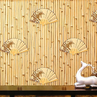 中式扇子墙纸茶楼书房饭店餐厅背景墙装修日式竹子中国风古典壁纸