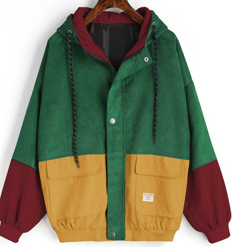 Hooded Baseball Jacket Image 5