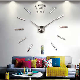 欧式挂钟亚马逊DIY超大客厅创意时尚圆形时钟家居装饰亚克力挂钟