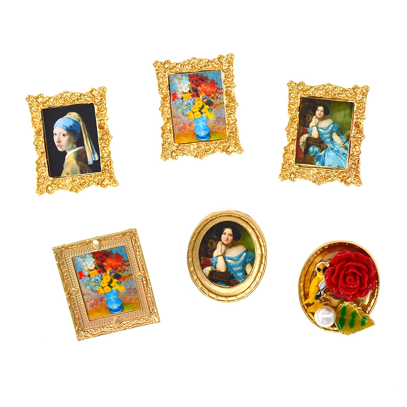 2019 Nouveau Rétro Exagérée Renaissance Peinture À L'huile Dame Baroque Broche Vêtements Accessoires En Gros display picture 8