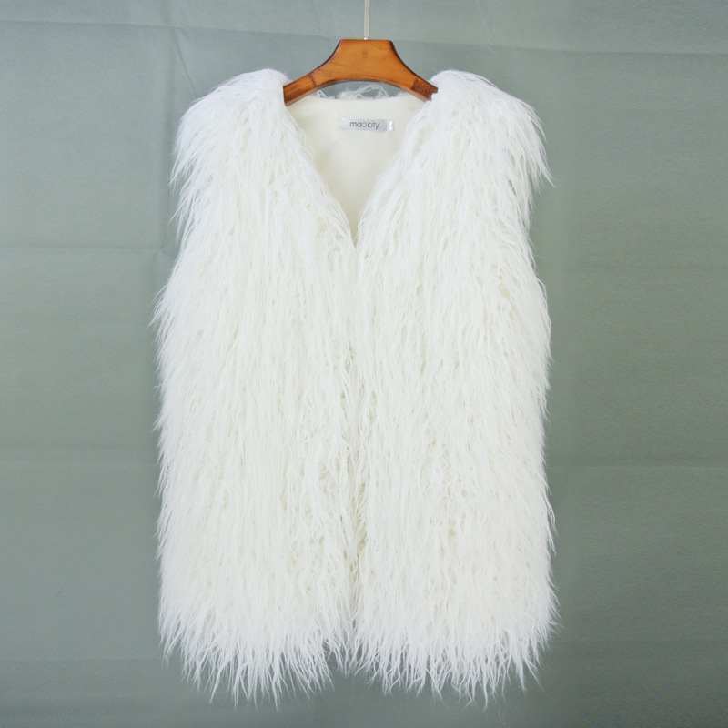 High grade 2021 winter medium and long imitation beach wool fur vest warm vest female Vest Jacket manufacturer direct sales