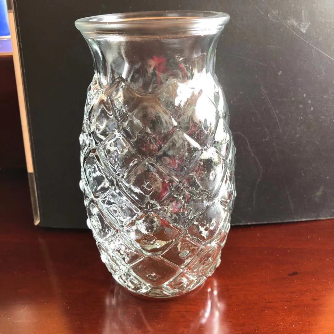 出口歐美創意玻璃瓶人工吹制玻璃容器定制 透明玻璃 飲料杯菠蘿杯