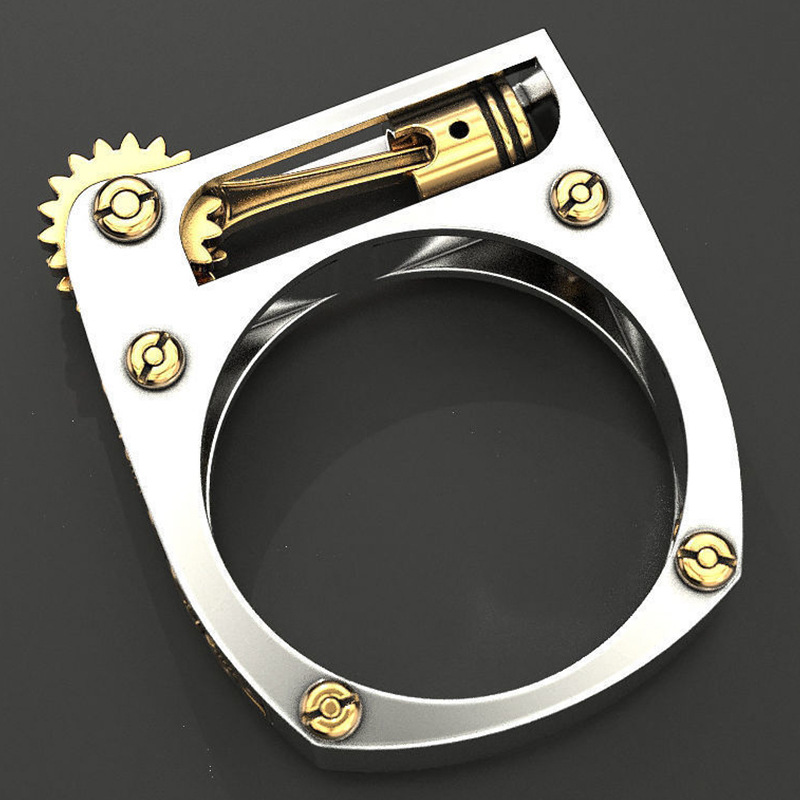 Men's Gender Simple Style Geometric Gear Metal Plating Men's Rings