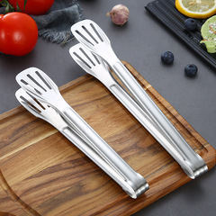 Factory direct sales BBQ tongs bread tongs barbecue tongs food stainless steel three-line food tongs towel buffet