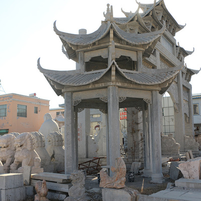 【石凉亭】腾祥直销石雕大理亭子六角 户外景区小区园林景观石亭
