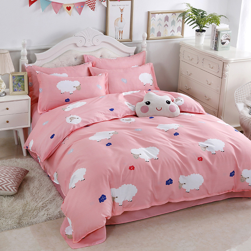 厂家直销四件套亲肤棉芦荟棉学生三件套微商礼品床单床上用品批发|ms