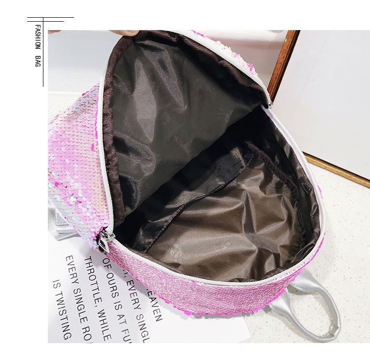2019夏季新款女士亮片炫彩独角兽双肩包可变色翻面外贸背包学生包 pic 56