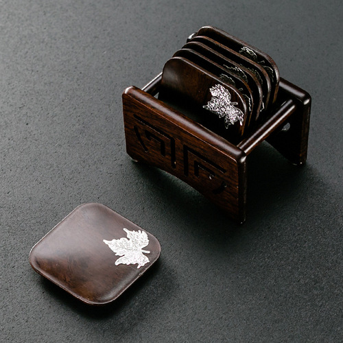 Wholesale ebony tea coaster base rosewood tea coaster solid wood kung fu tea ceremony Japanese saucer combination