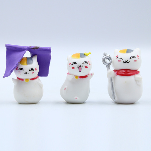 Small size 6 Natsume’s friend cat teacher figures Animation peripheral cat gashapon dolls micro landscape ornaments
