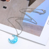 Natural wind new night light, blue sky white cloud moon pendant blue sky cloud stainless steel necklace wholesale pendant
