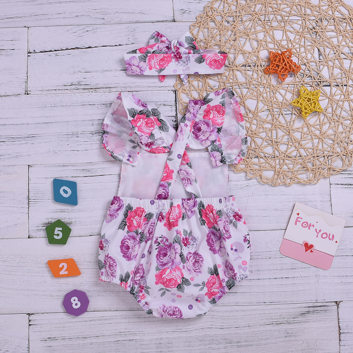 Children's Wear Infant Leisure Trend Cute Little Floral Triangle Hawaii Turban Two-piece Girl Explosion Wholesale Nihaojewelry display picture 4