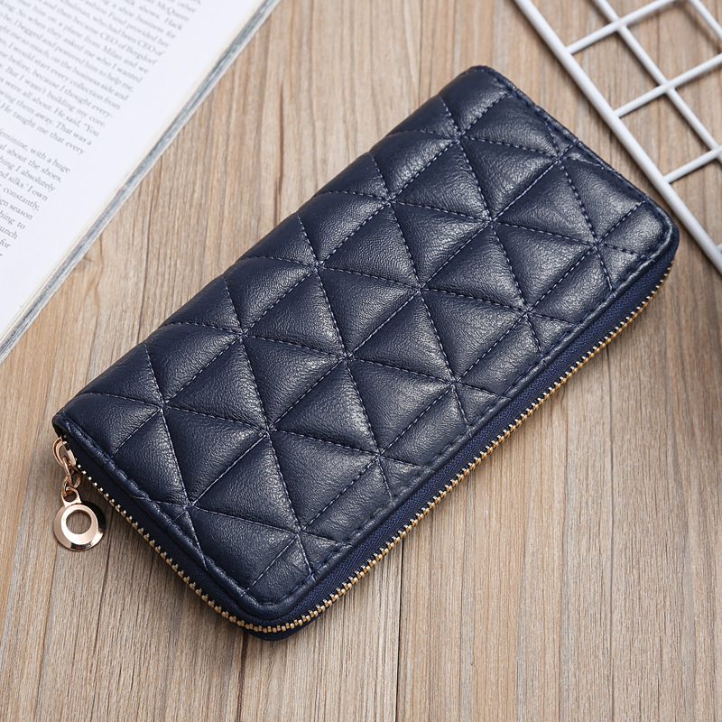 Korean Long Embroidered Rhombus Multi-card Wallet Wholesale display picture 25