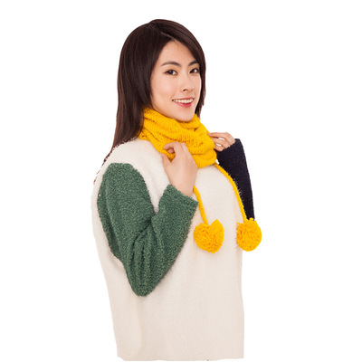 厂家直销手工毛线帽冬季围脖帽子两用新款帽子秋冬女款金线皱纹帽|ms