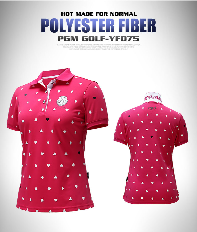Bộ đồ golf nữ tay ngắn sọc mùa hè — YF075-màu xanh đậm, YF186 nữ sọc ngắn tay màu hồng trắng, YF186 nữ tay ngắn sọc xanh đậm trắng, YF075-màu đỏ hoa hồng chi tiết 22