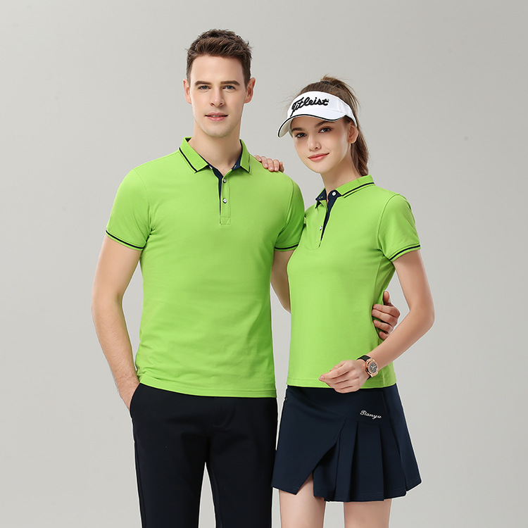 夏季polo衫定制男女短袖上衣工作服t恤企业员工厂服可印logo刺绣