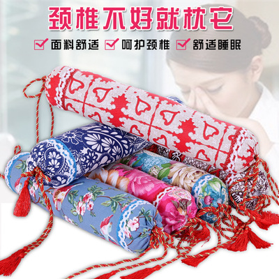 Manufactor Coarse cloth buckwheat cervical vertebra Pillow cotton pillowcase The old coarse cloth court candy pillow case circular Pillow case