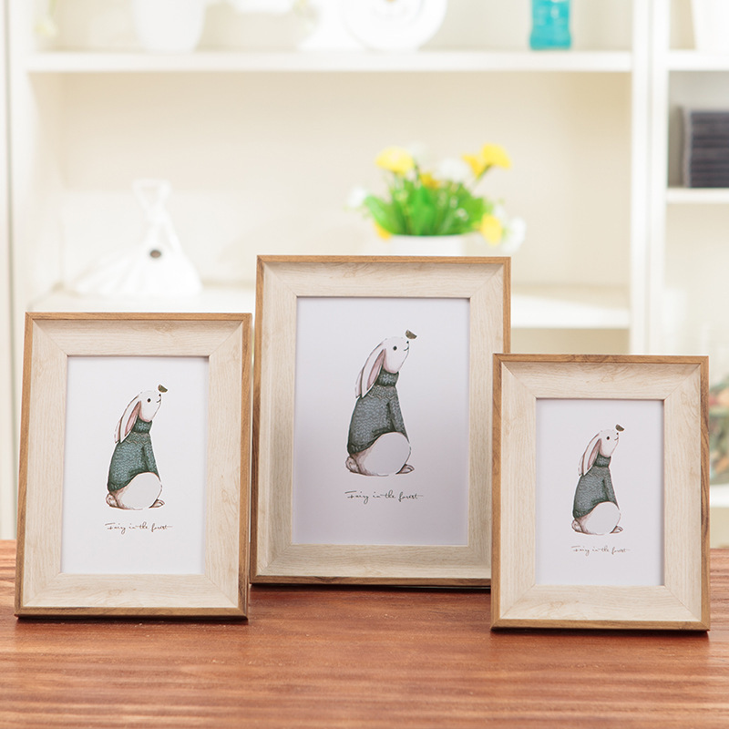 Hot selling European retro two-color photo frame studio table 7 inch 8 inch 10 inch 16 inch a4 wood grain simple creative wall