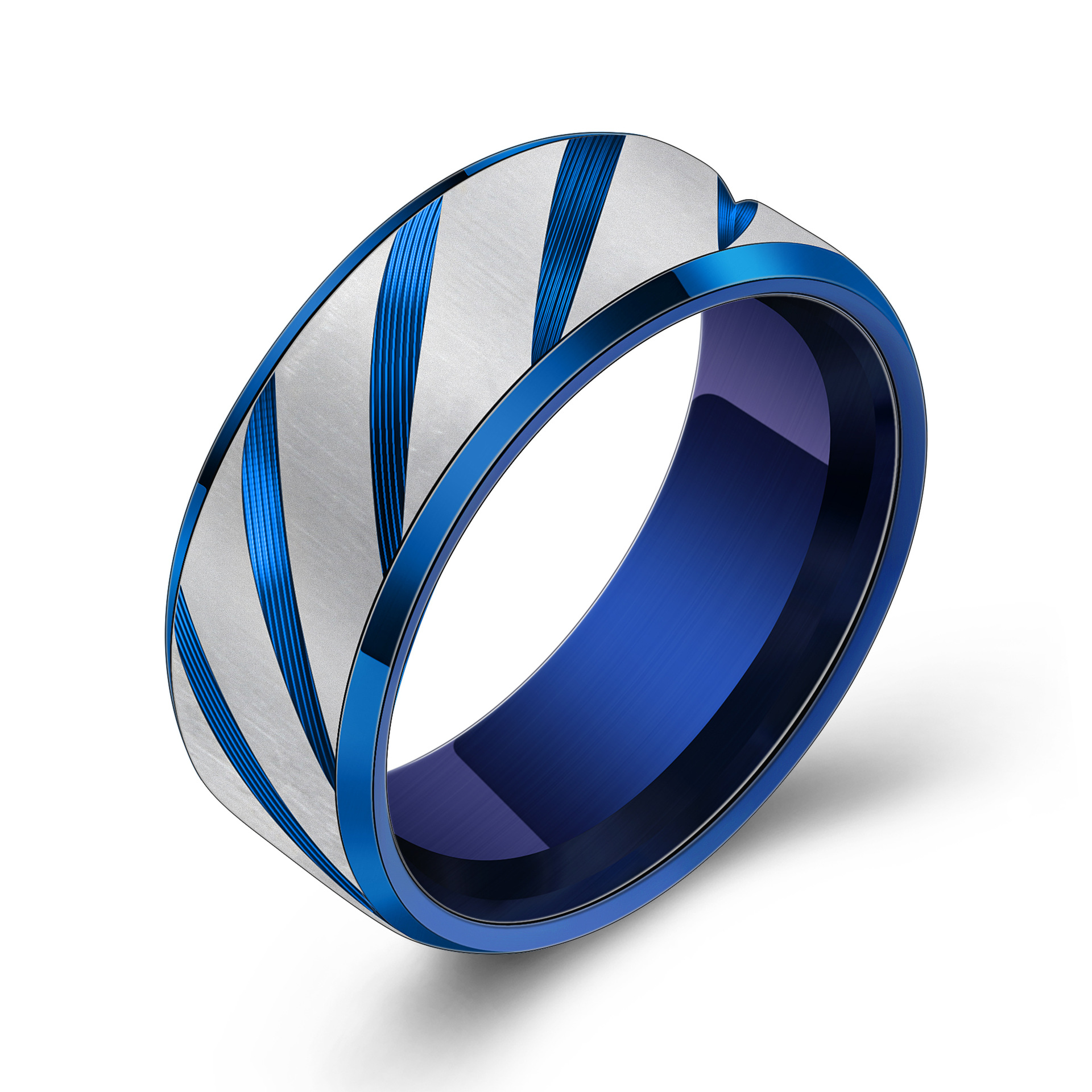 Mode Einfache Inneren Bogen Doppel Bevel Twill Frosted Ring Für Frauen display picture 5