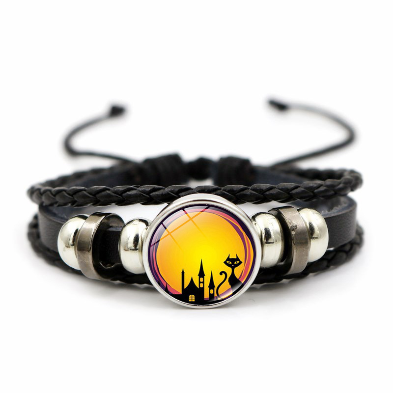 Halloween pärlarmband handflätat armband med ädelstenar_voghion.com