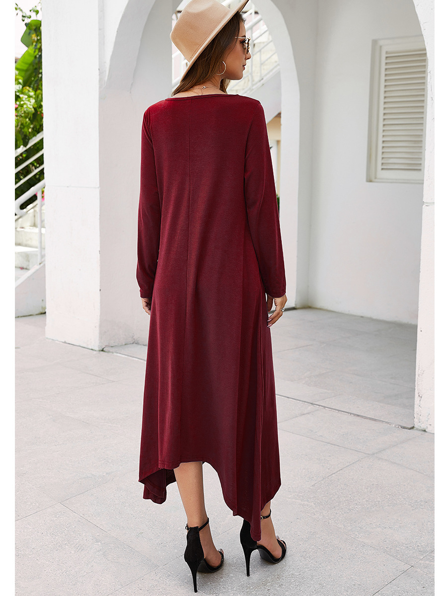 pure color big swing skirt long dress NSAL2065