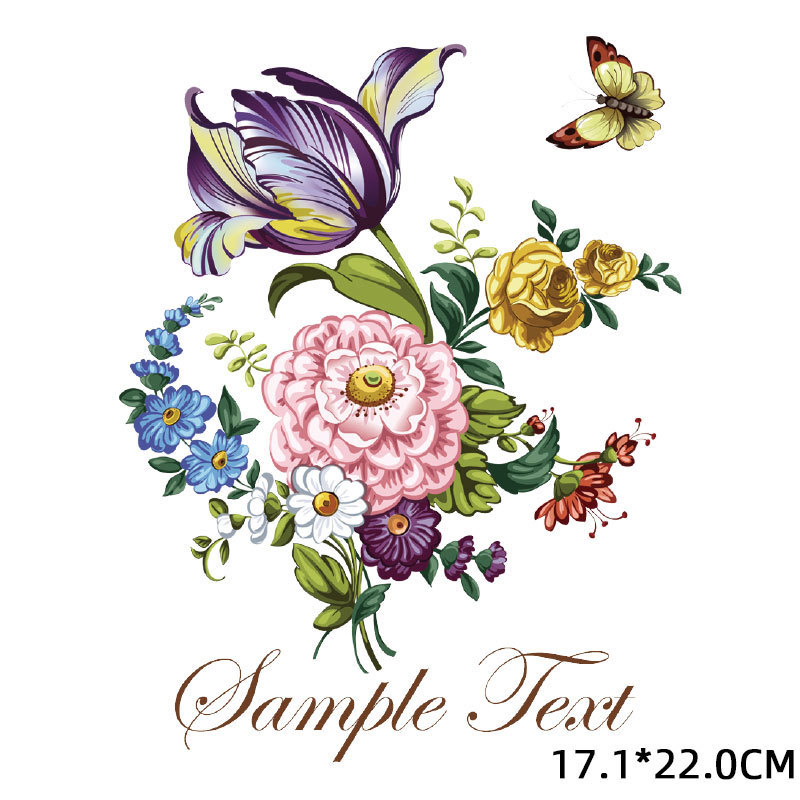 时尚女装花朵烫画印花热转印图案柯式烫画贴DIY衣服贴热烫贴烫印