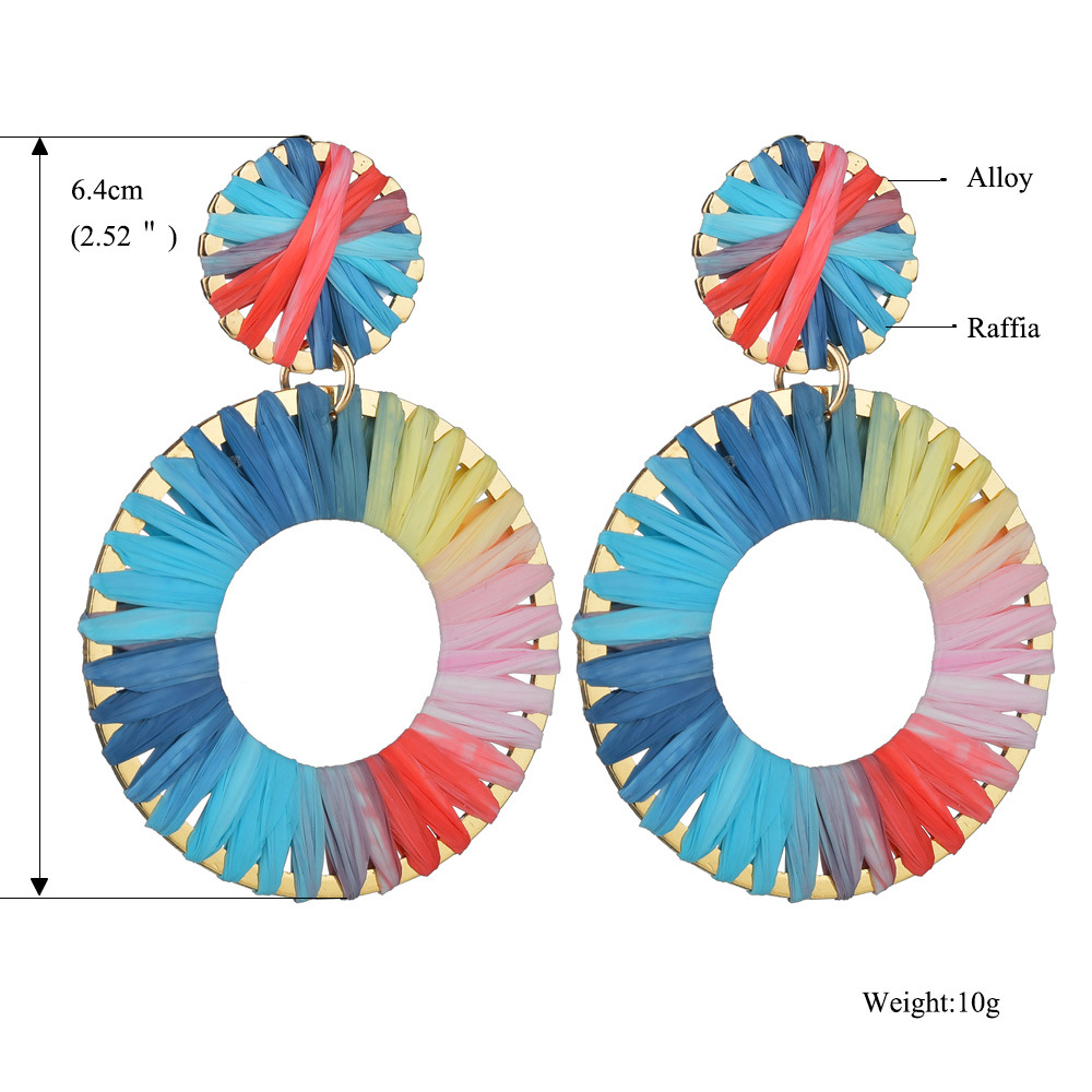 Neue Herzförmige Geometrische Quadratische Runde Bastohrringe display picture 4