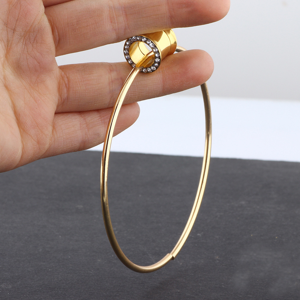 Stainless Steel Gold Circle Ear Plug 16mm Ear Expansion Piercing Jewelry detail image 8