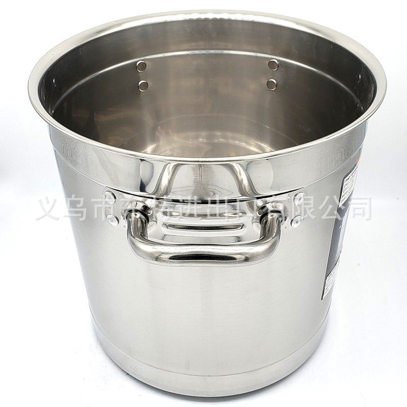 Stainless steel thickened European-style soup pot, silicone handle composite bottom, gas induction cooker, universal soup pot, large-capacity stock bucket detail image 5