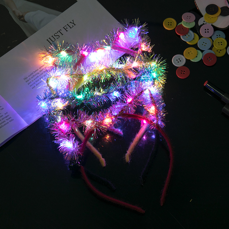 闪亮款金丝喵喵发光头箍