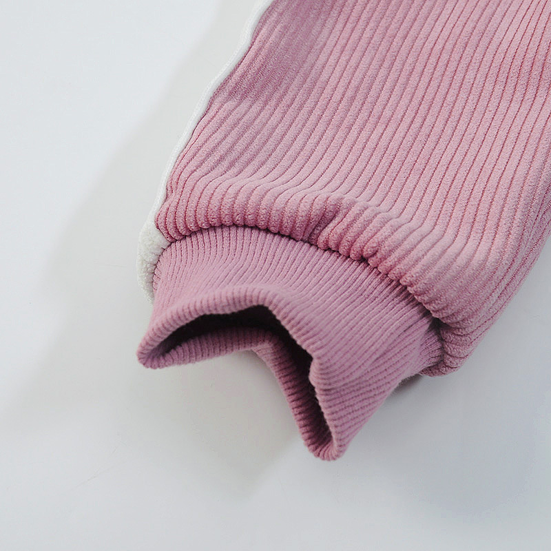 Kinderkleidung 2020 Winter Mädchen Plüsch Baumwolle zweiteiliges Cartoon-Cord-Set, Baseballjacke für_voghion.com