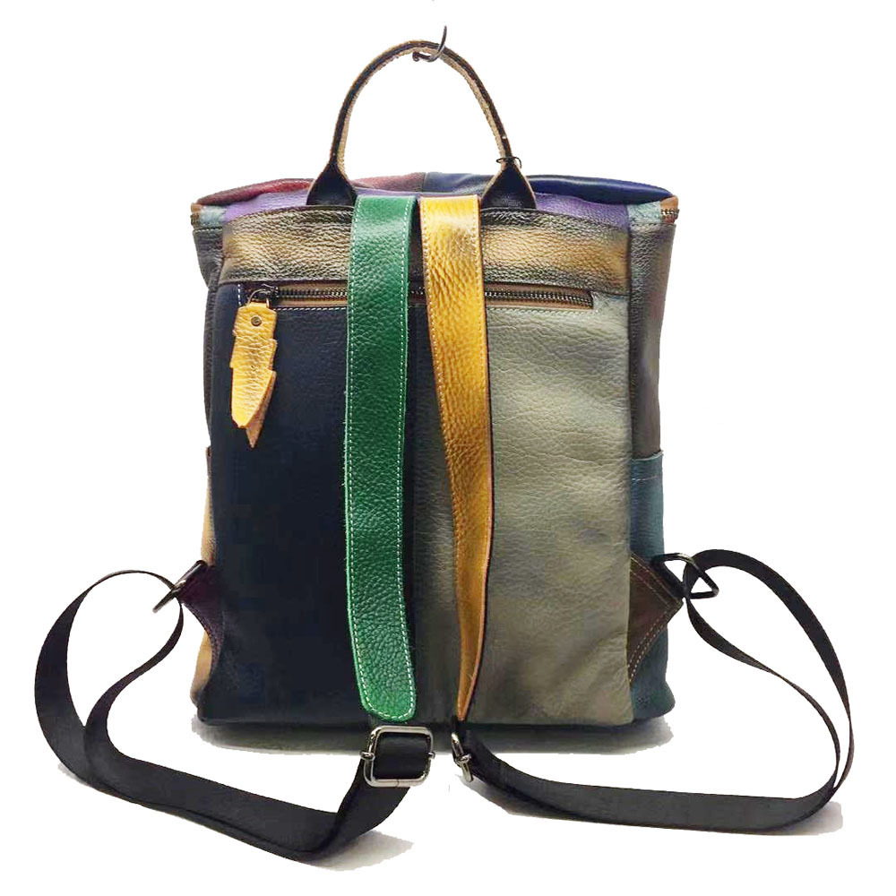 Women's Backpack, Hand Painted Cowhide Bucket Shoulder Bag_voghion.com