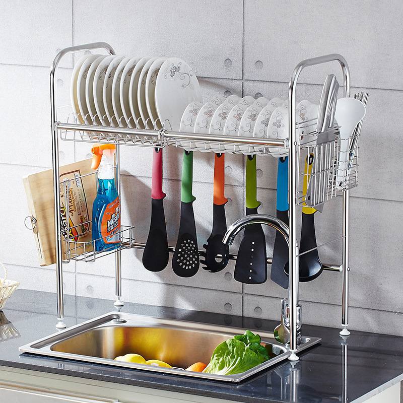304不锈钢厨房置物架落地碗碟架水槽收纳沥水晾放碗筷碟架收纳架