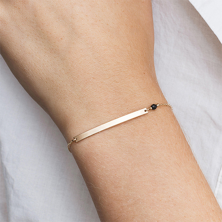 Simple One-shaped Bracelet Female Geometric Stainless Steel 316l Bracelet display picture 1