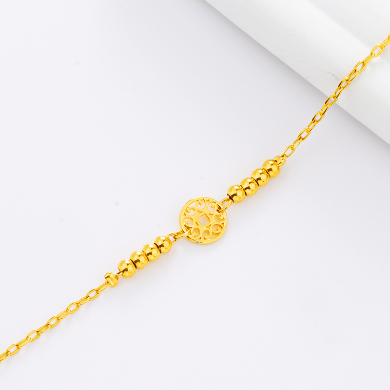 Estilo coreano Vietnam oro cobre moneda Bell tobillera mujer transfronteriza nueva imitación de oro Oro de las mujeres esmerilado cuentas adornos de pie