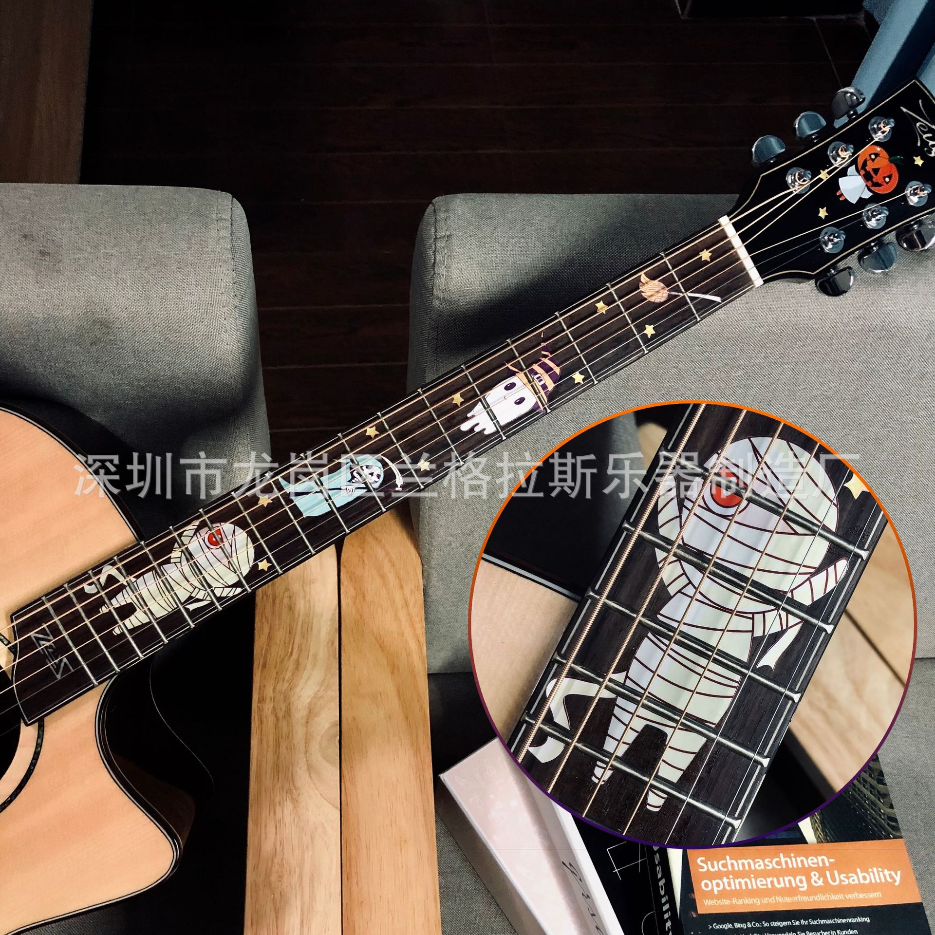 Trill personality Acoustic Guitar Fretboard Sticker Ukulele Fretboard APPLIQUE panel decorate Electric Guitar