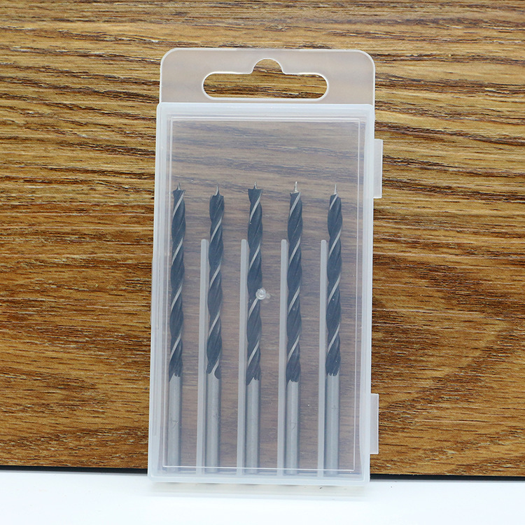 木工钻头三尖钻 木料开孔钻孔工具 清边钻 直径4mm5支盒装套装