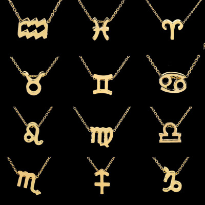 Amazon Explosive money Zodiac Necklace Pendant environmental protection Clavicle chain Accessories European style Jewelry customized