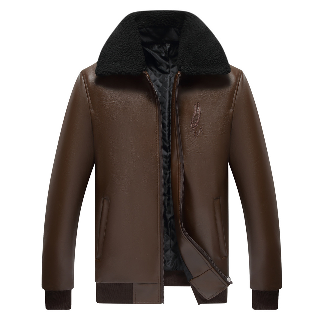 视频直播带货皮衣男夹克跑江湖摆地摊中年皮衣男式休闲皮茄克批发|ms