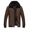 video live broadcast leather clothing Jacket Rivers and lakes Street vendor middle age leather clothing Men's leisure time Leather Jacket wholesale