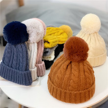 帽子女韓版潮復古條紋麻花毛線帽日系冬天休閑可愛毛球針織帽