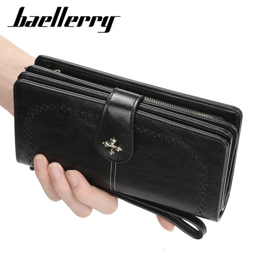 baellerry women's wallet retro fashion zipper coin purse simple long creative multi-card slot clutch bag