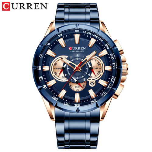 Curren/Carren 8363 men's watch six-hand quartz watch business calendar steel band watch foreign trade men's watch