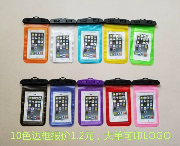 Factory wholesale 6 inch Apple touch screen mobile phone waterproof bag PVC Samsung mobile phone diving set beach swimming rafting