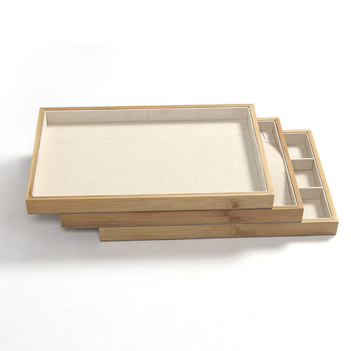 Display and Storage Box for Bamboo and Wood Jewelry, Including Rings, Necklaces, Pendants, Bracelets, Earrings, and Accessories Showcases