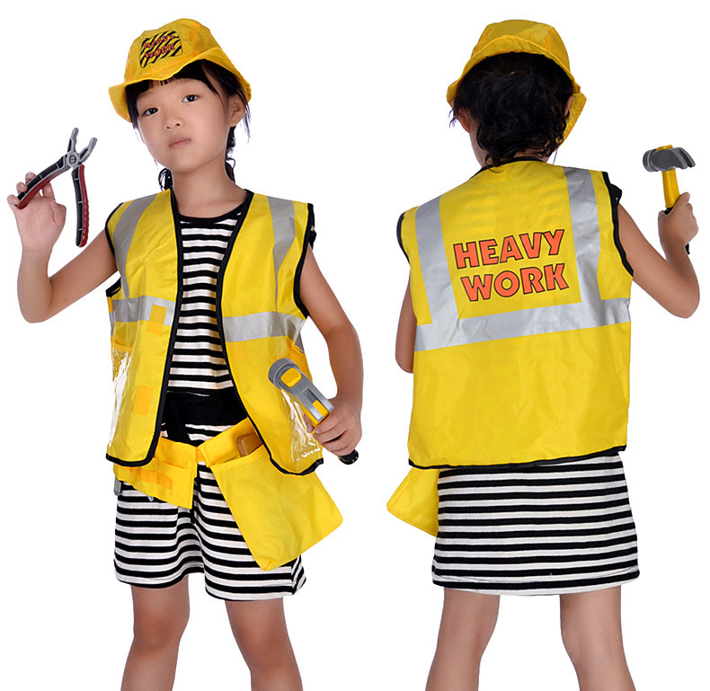 Halloween Cosplay traje de bombero médico policía ingeniero pirata chef ropa + herramientas
