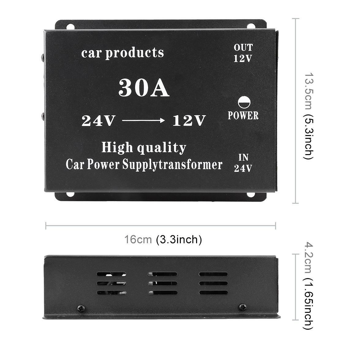 汽车电源降压器 24V转12V 30A足功率直流电源转换器详情2