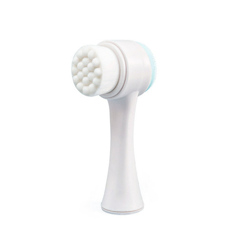 Soft-bristled silicone double-sided facial cleansing brush, household manual facial cleansing brush, 3D facial cleansing instrument, dual-purpose massage brush