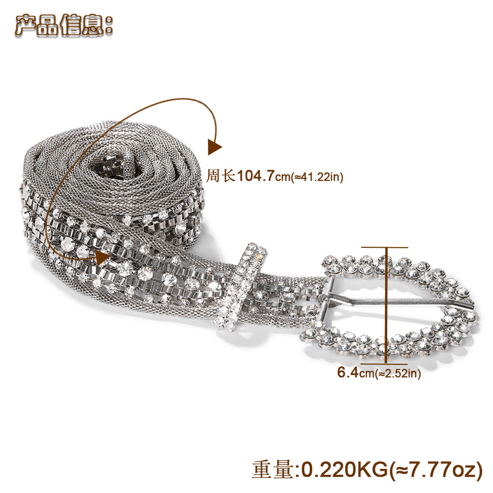 Alloy Diamond Belt Fashion Belt Clothing Accessories New Accessories display picture 1